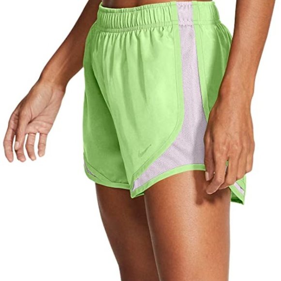 Nike Tempo Logo Dri Fit Lime Green Hot Pink Stripe Running Shorts Size XS - Picture 5 of 8